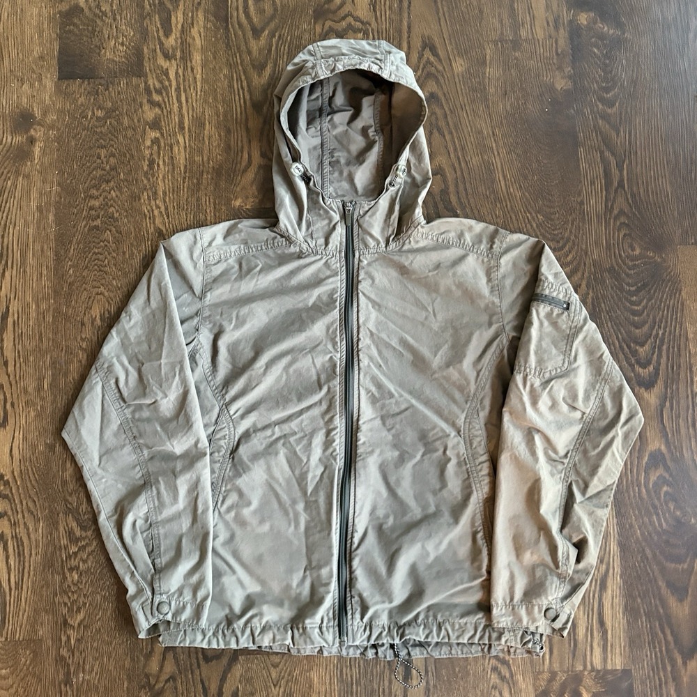 VTG Columbia Womens L Hooded Utility Jacket Light Brown Gropcore Hiking 2000s
